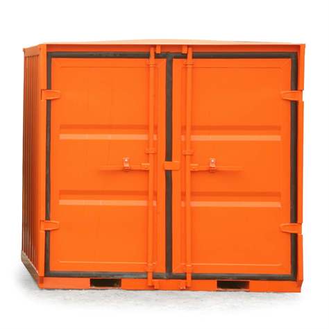 Lagercontainer, LxBxH: 1980x1950x1910 mm, Stahlboden, Außenfarbe Orange RAL2011 - Bild2