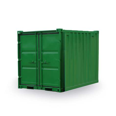 Lagercontainer, LxBxH: 2438x2200x2260 mm, Holzboden, Außenfarbe Grün RAL6029