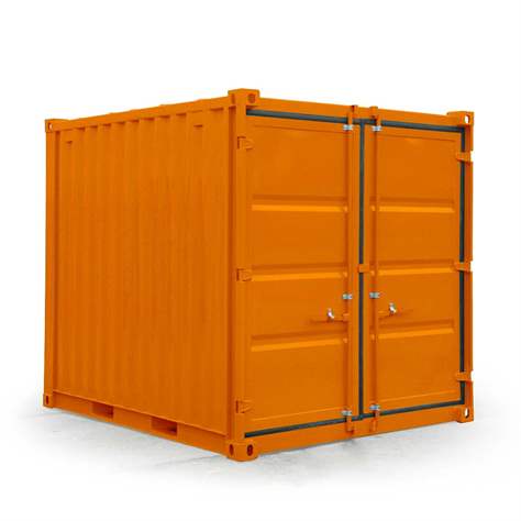 Lagercontainer, LxBxH: 2991x2438x2591 mm, Holzboden, Außenfarbe Orange RAL2011