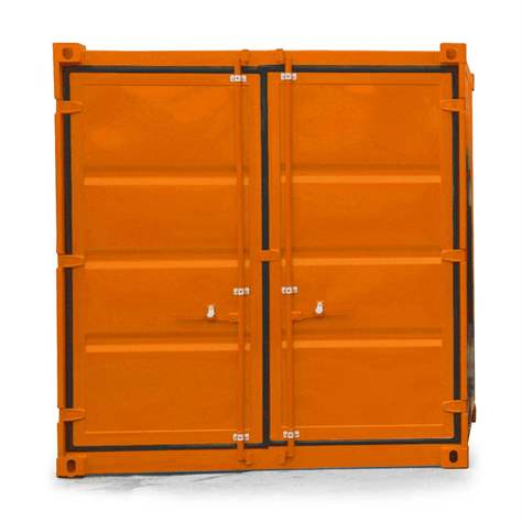 Lagercontainer, LxBxH: 2991x2438x2591 mm, Holzboden, Außenfarbe Orange RAL2011 - Bild2