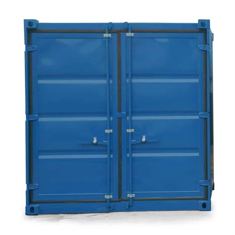 Lagercontainer, LxBxH: 2991x2438x2591 mm, Stahlboden, Außenfarbe Blau RAL5010 - Bild2