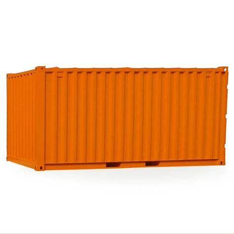 Lagercontainer, LxBxH: 4550x2200x2260 mm, Holzboden, Außenfarbe Orange RAL2011