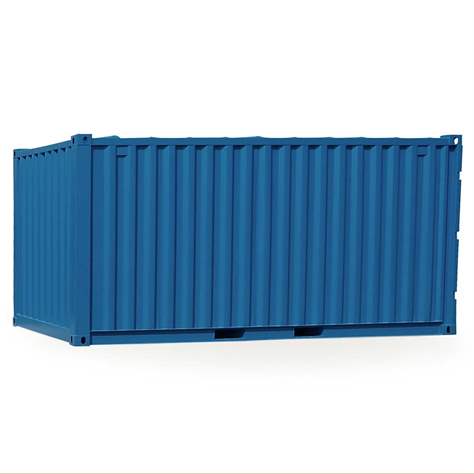 Lagercontainer, LxBxH: 4550x2200x2260 mm, Stahlboden, Außenfarbe Blau RAL5010