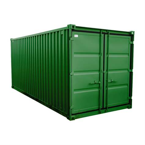 Lagercontainer, LxBxH: 6058x2438x2591 mm, Stahlboden, Außenfarbe Grün RAL6029