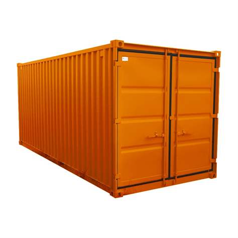 Lagercontainer, LxBxH: 6058x2438x2591 mm, Holzboden, Außenfarbe Orange RAL2011