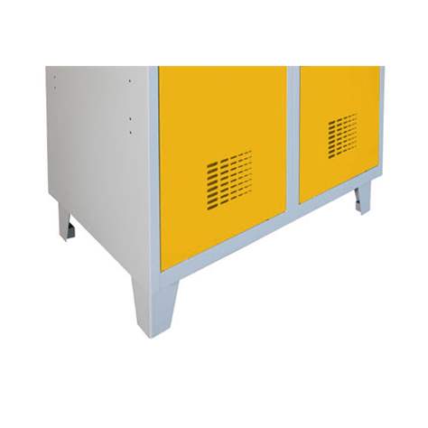 Garderobenschrank 'Z' - WEMO, 2 x 400 mm, Türfarbe Gelb RAL1023, mit Füßen, Drehriegelverschluss - Malow - Bild2