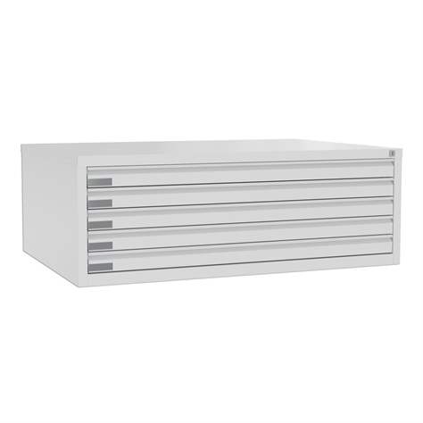 Dulap arhivare desene și planșe, armat, 5 sertare, format A1, culoare albă RAL9010 - Malow - imagine2