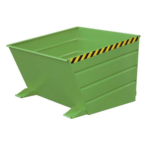 Der Kippbehälter mit niedriger Schüttkante, Volumen 1000 l, LxBxH: 1445x1200x890 mm, Farbe Grün RAL6011 - Bauer GmbH