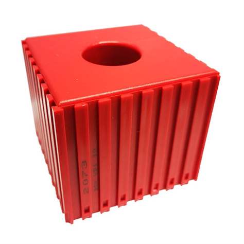 Kunststoff-Box für Werkzeugaufnahme des Typs VDI 30, Modul 8x8, Farbe rot.