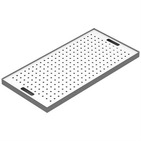 Přídavná pozinkovaná police/vanička s roštem, 940 x 462 x 50 mm, objem 19 l, vč. držáků - Kovos Verneřice