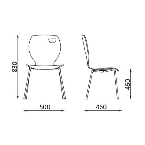 Stapelstuhl CAFE, Stahlrohrgestell verchromt, Schalensitz Buchensperrholz - Nowy Styl Group - Bild4