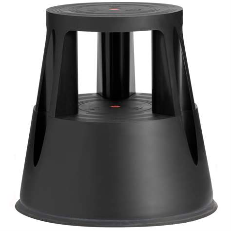 Rollhocker aus Kunststoff, Traglast 150 kg, Farbe schwarz - TWINCO Solution ApS