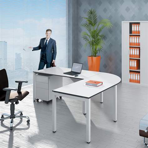 Verkettung STEEL 800 x 800 mm, Tischplatte Eiche - Malow - Bild2