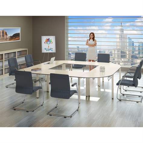 Verkettung STEEL 800 x 800 mm, Tischplatte Eiche - Malow - Bild3