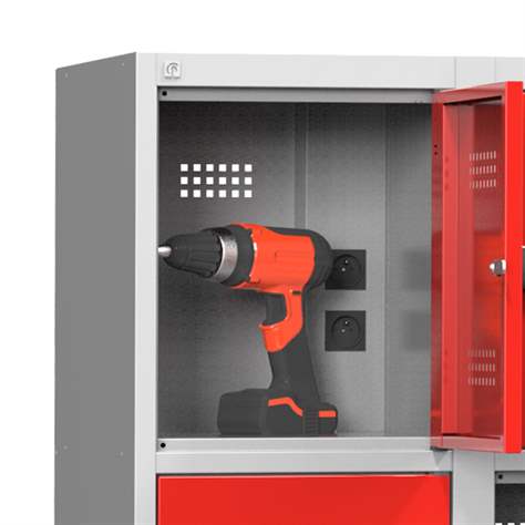 Ladeschrank, 8 Segmente, Zylinderschlösser, HxBxT: 1850x800x500 mm, Farbe Grau RAL7035 - Polak CZ, s.r.o. - Bild3