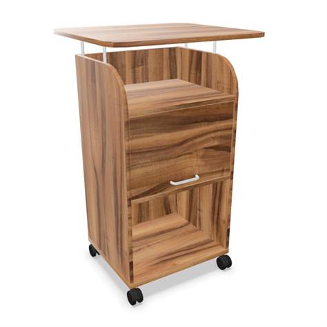 Dulap multifuncțional on time - mobil cabinet Caddy cu pupitru - modular office storage system, 708 x 630 mm, culoare nuc, H: 1135 mm - Nowy Styl Group