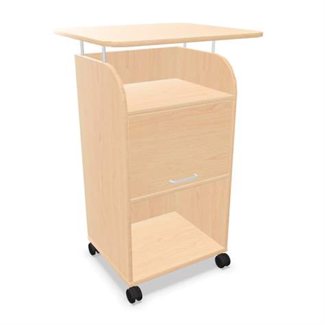 Dulap multifuncțional on time - mobil cabinet Caddy cu pupitru - modular office storage system, 708 x 630 mm, culoare arțar, H: 1135 mm - Nowy Styl Group