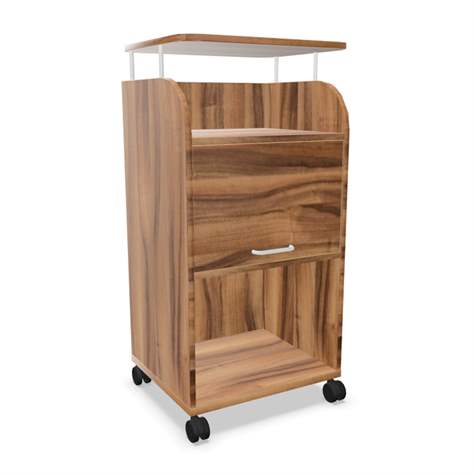 Caddy-Schrank fahrbar mit Arbeitsplatte 560 x 470 mm, Farbe Nussbaum, H: 1135 mm - Nowy Styl Group
