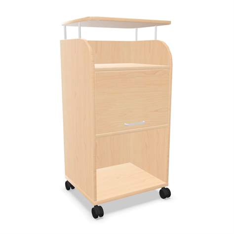 Caddy-Schrank fahrbar mit Arbeitsplatte 560 x 470 mm, Farbe Ahorn, H: 1135 mm - Nowy Styl Group