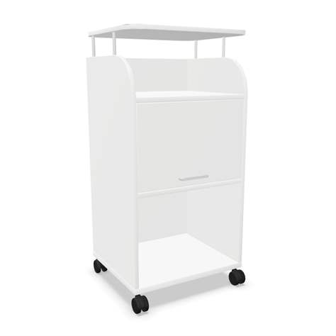 Caddy-Schrank fahrbar mit Arbeitsplatte 560 x 470 mm, Farbe weiß, H: 1135 mm - Nowy Styl Group