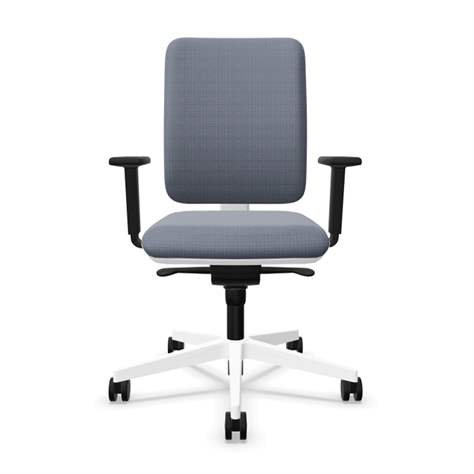 Bürodrehstuhl GARTA, Rahmenkonstruktion weiß, Stoffbezug Grau - Nowy Styl Group