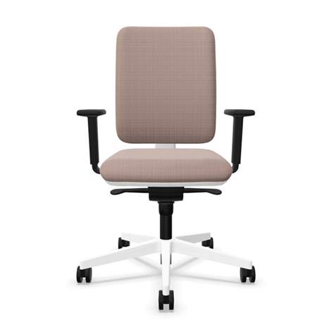 Bürodrehstuhl GARTA, Rahmenkonstruktion weiß, Stoffbezug Beige - Nowy Styl Group