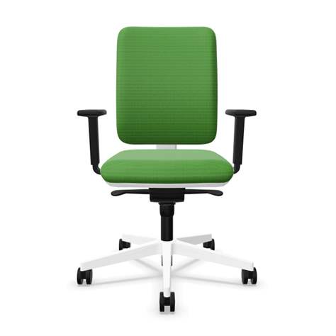 Bürodrehstuhl GARTA, Rahmenkonstruktion weiß, Stoffbezug Grün - Nowy Styl Group