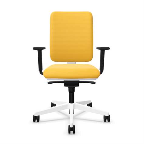 Bürodrehstuhl GARTA, Rahmenkonstruktion weiß, Stoffbezug Gelb - Nowy Styl Group
