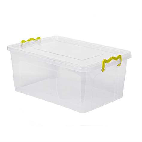 StrongBox - Kunststoffbox transparent incl. Deckel, Volumen 27 l