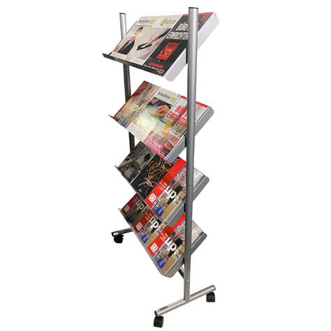 Prospektständer, fahrbar, Kapazität 16xA4, 1540x945x355 mm - TWINCO Solution ApS - Bild2