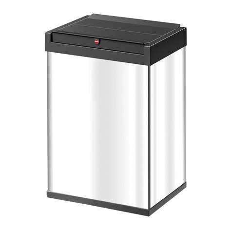 Abfallsammler mit Swingdeckel, aus Edelstahl, Inhalt 35 l, silber