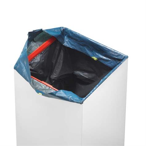 Abfallbox 35 l, selbstschließender Schwingdeckel, Stahlblech pulverbeschichtet, weiß - Bild4