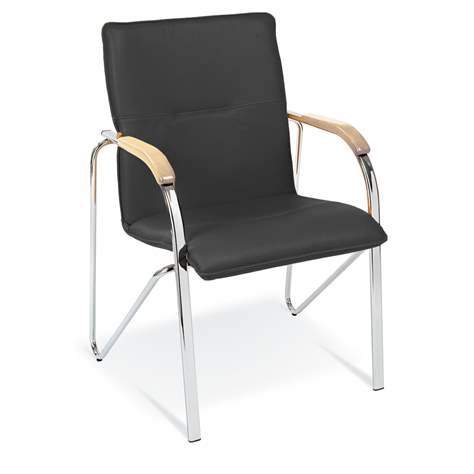 Besucher-Sessel SAMBA, Kunstlederbezug - schwarz - Nowy Styl Group