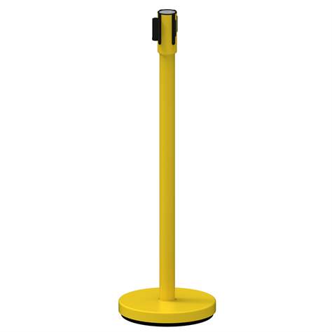 Zahrazovací sloupek se samonavíjecím popruhem 2 m, žlutý - TWINCO Solution ApS