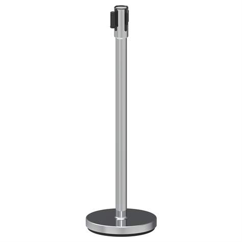 Zahrazovací sloupek se samonavíjecím popruhem 2 m, chromovaný - TWINCO Solution ApS