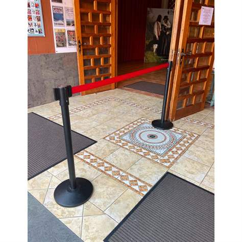 Zahrazovací sloupek se samonavíjecím popruhem 2 m, žlutý - TWINCO Solution ApS - obrázek3