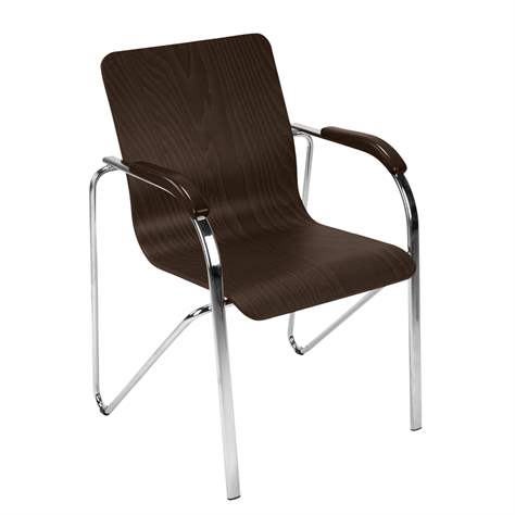 Besucher-Sessel SAMBA WOOD, schwarz - Nowy Styl Group