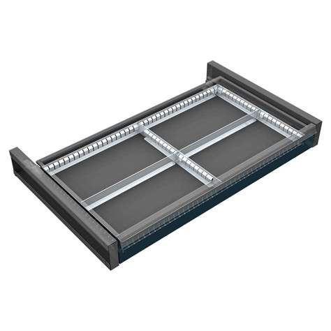 Schubladeneinteilungs-Set aus verzinktem Blech 2x2, für Schubladen 780x432 mm - Kovos Verneřice