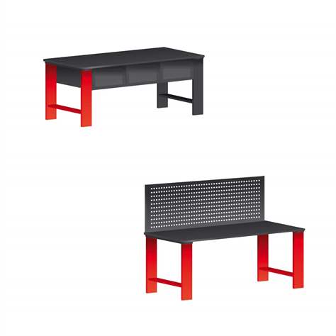 Picior banc de atelier din profil ”C”-2 mm, înălțime ajustabilă 790-1030 mm, inclusiv îmbinările, gri RAL7035 - Kovos Verneřice - imagine2