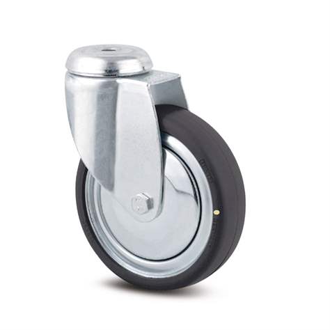 Transport-Lenkrolle, elektrisch leitfähig, mit Rückenloch, Traglast 80 kg