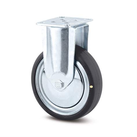 Transport-Bockrolle, elektrisch leitfähig, mit Anschraubplatte, Traglast 100 kg