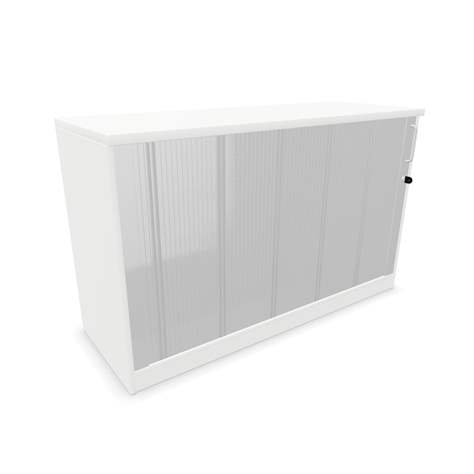 Büroschrank - Lamellentür, H x B x T: 740 x 1200 x 445 mm, Farbe Weiß - Nowy Styl Group