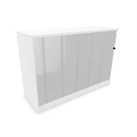 Kancelářská skříň - dveře žaluziové, v x š x h: 825 x 1200 x 445 mm, barva bílá - Nowy Styl Group