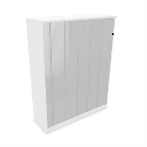 Büroschrank - Lamellentür, H x B x T: 1545 x 1200 x 445 mm, Farbe Weiß - Nowy Styl Group