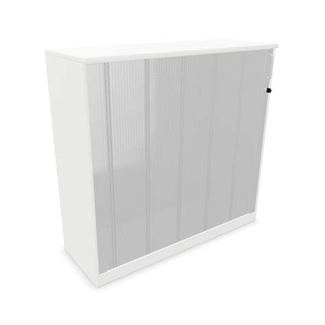 Büroschrank - Lamellentür, H x B x T: 1155 x 1200 x 445 mm, Farbe Weiß - Nowy Styl Group