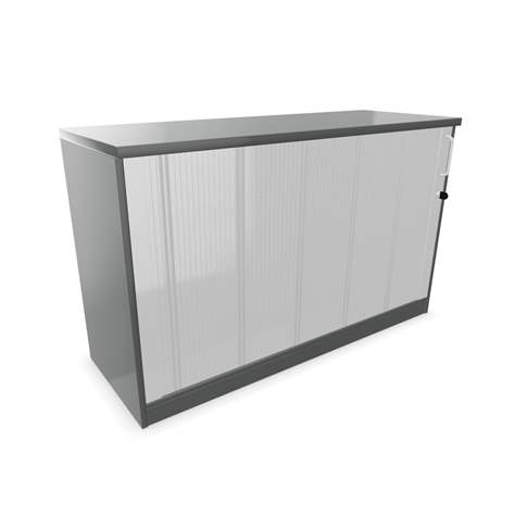 Büroschrank - Lamellentür, H x B x T: 740 x 1200 x 445 mm, Farbe Dunkelgrau - Nowy Styl Group