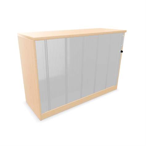 Büroschrank - Lamellentür, H x B x T: 825 x 1200 x 445 mm, Farbe Ahorn - Nowy Styl Group