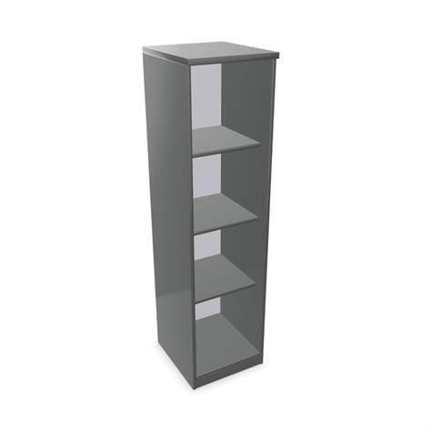 Büroschrank - Regal, H x B x T: 1545 x 400 x 445 mm, Farbe Dunkelgrau - Nowy Styl Group