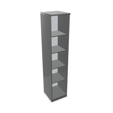 Büroschrank - Regal, H x B x T: 1895 x 400 x 445 mm, Farbe Dunkelgrau - Nowy Styl Group