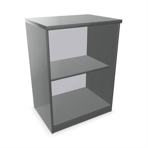 Kancelářská skříň - regál, v x š x h: 825 x 600 x 445 mm, barva tmavě šedá - Nowy Styl Group